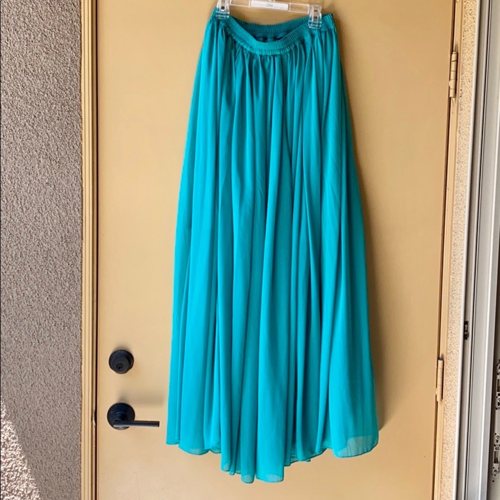 ASOS blue green maxi skirt